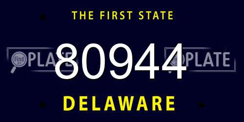 80944 Delaware License Plate