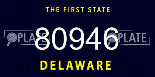 80946 Delaware License Plate