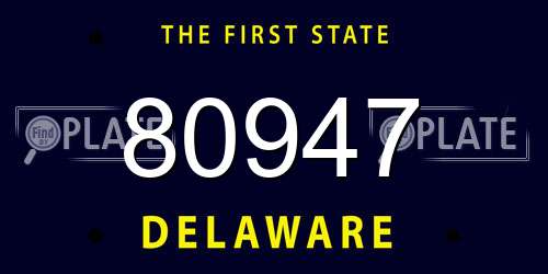 80947 Delaware License Plate