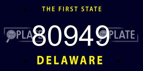 80949 Delaware License Plate