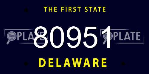 80951 Delaware License Plate