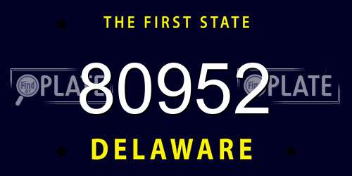 80952 Delaware License Plate