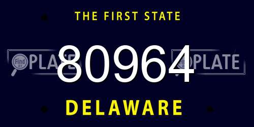 80964 Delaware License Plate