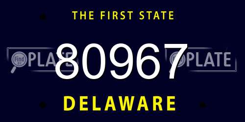 80967 Delaware License Plate