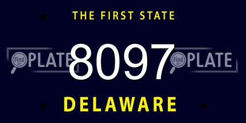 8097 Delaware License Plate