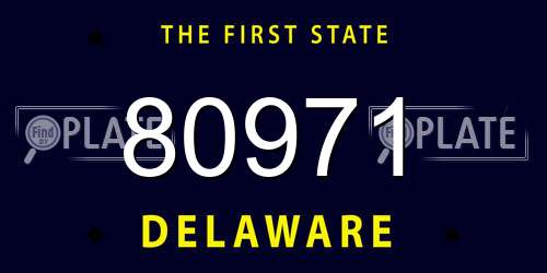 80971 Delaware License Plate
