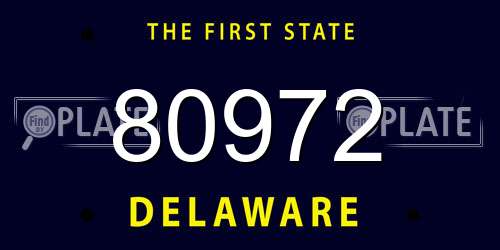 80972 Delaware License Plate