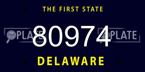 80974 Delaware License Plate