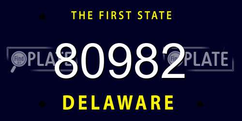 80982 Delaware License Plate