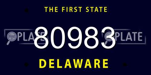 80983 Delaware License Plate
