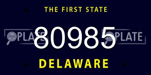 80985 Delaware License Plate