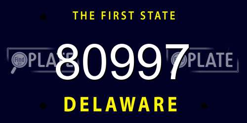 80997 Delaware License Plate