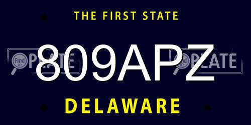 809APZ Delaware License Plate