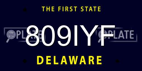 809IYF Delaware License Plate