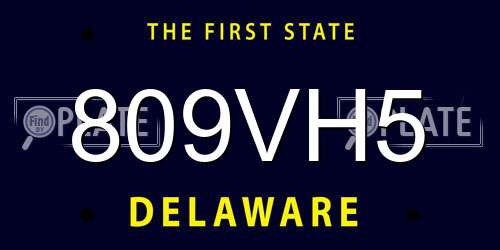809VH5 Delaware License Plate