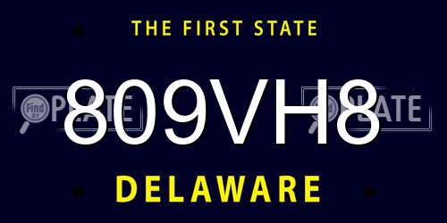 809VH8 Delaware License Plate