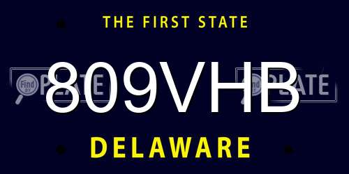 809VHB Delaware License Plate