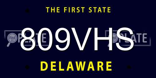 809VHS Delaware License Plate