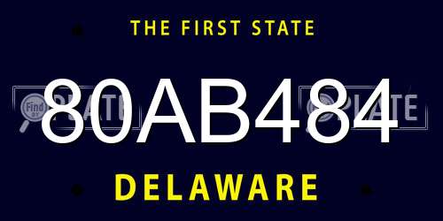 80AB484 Delaware License Plate