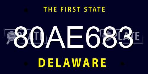 80AE683 Delaware License Plate