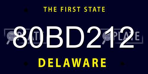 80BD212 Delaware License Plate