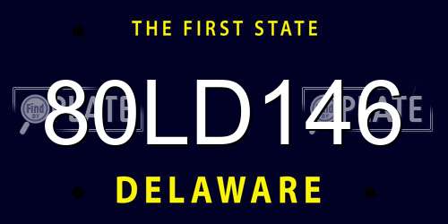 80LD146 Delaware License Plate