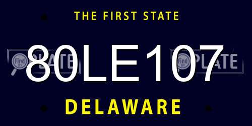 80LE107 Delaware License Plate
