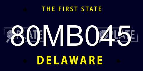 80MB045 Delaware License Plate