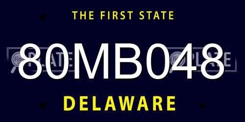 80MB048 Delaware License Plate
