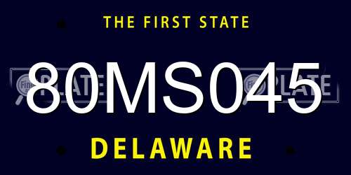 80MS045 Delaware License Plate