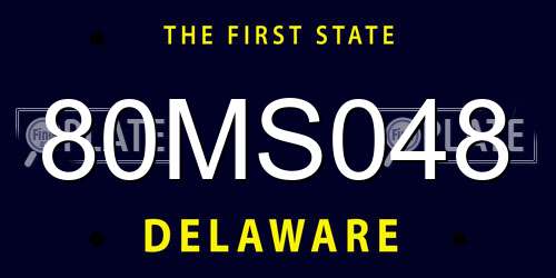 80MS048 Delaware License Plate