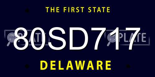 80SD717 Delaware License Plate