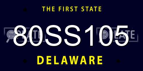 80SS105 Delaware License Plate