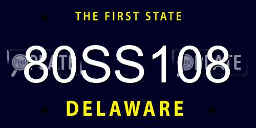 80SS108 Delaware License Plate