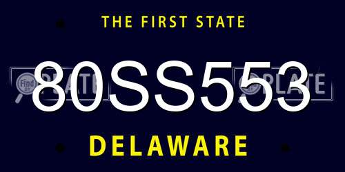 80SS553 Delaware License Plate