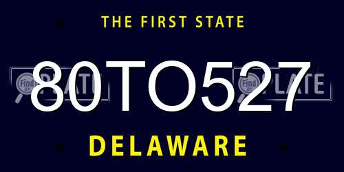 80TO527 Delaware License Plate