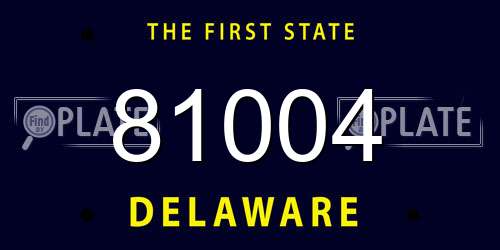 81004 Delaware License Plate