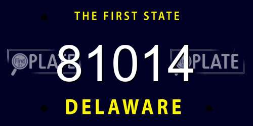 81014 Delaware License Plate