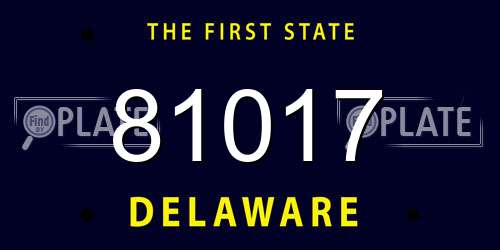 81017 Delaware License Plate
