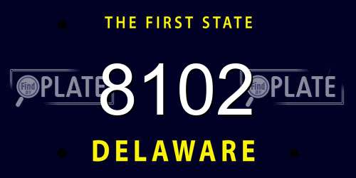 8102 Delaware License Plate