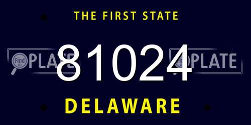 81024 Delaware License Plate