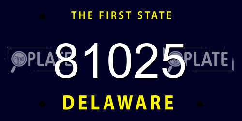 81025 Delaware License Plate