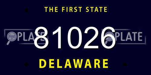 81026 Delaware License Plate