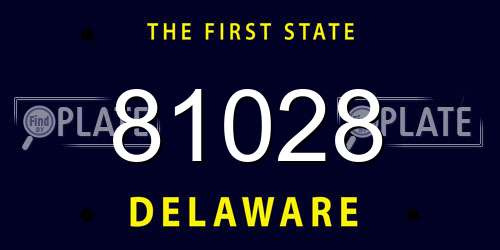 81028 Delaware License Plate