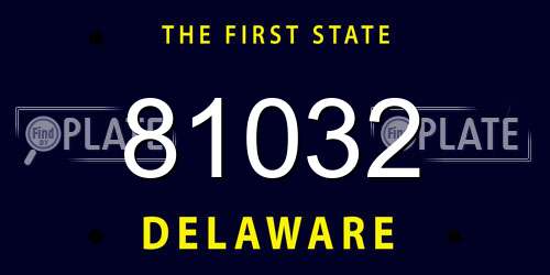 81032 Delaware License Plate