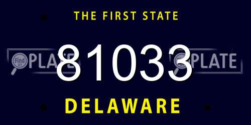 81033 Delaware License Plate