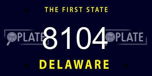 8104 Delaware License Plate