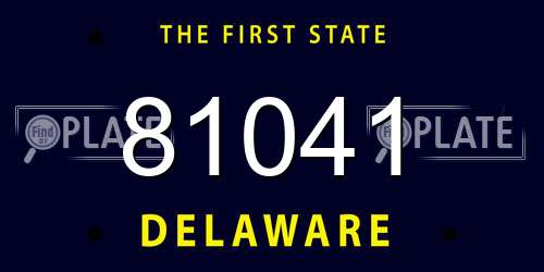 81041 Delaware License Plate