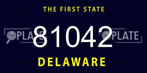 81042 Delaware License Plate