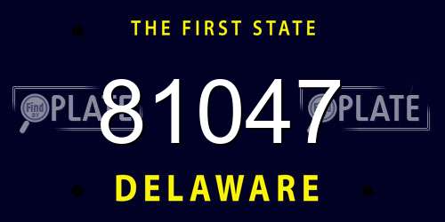81047 Delaware License Plate